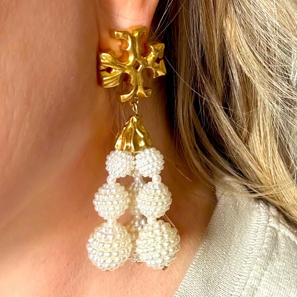 Tory Burch Roxanne Beaded Tassel Earringx